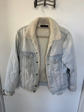 CIVIL Women's Light Blue Sherpa-Lined Denim Jacket